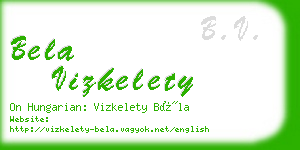 bela vizkelety business card